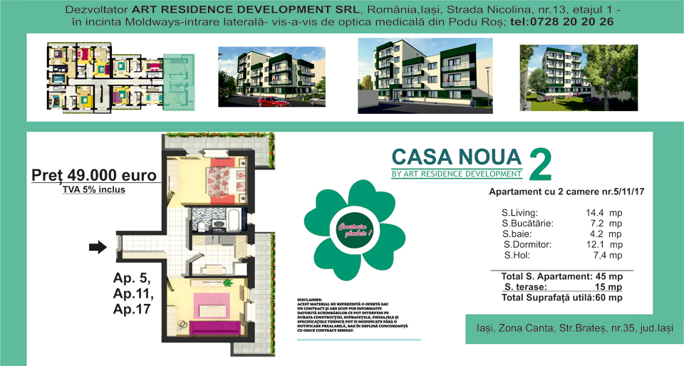 apartament nou 2 camere iasi